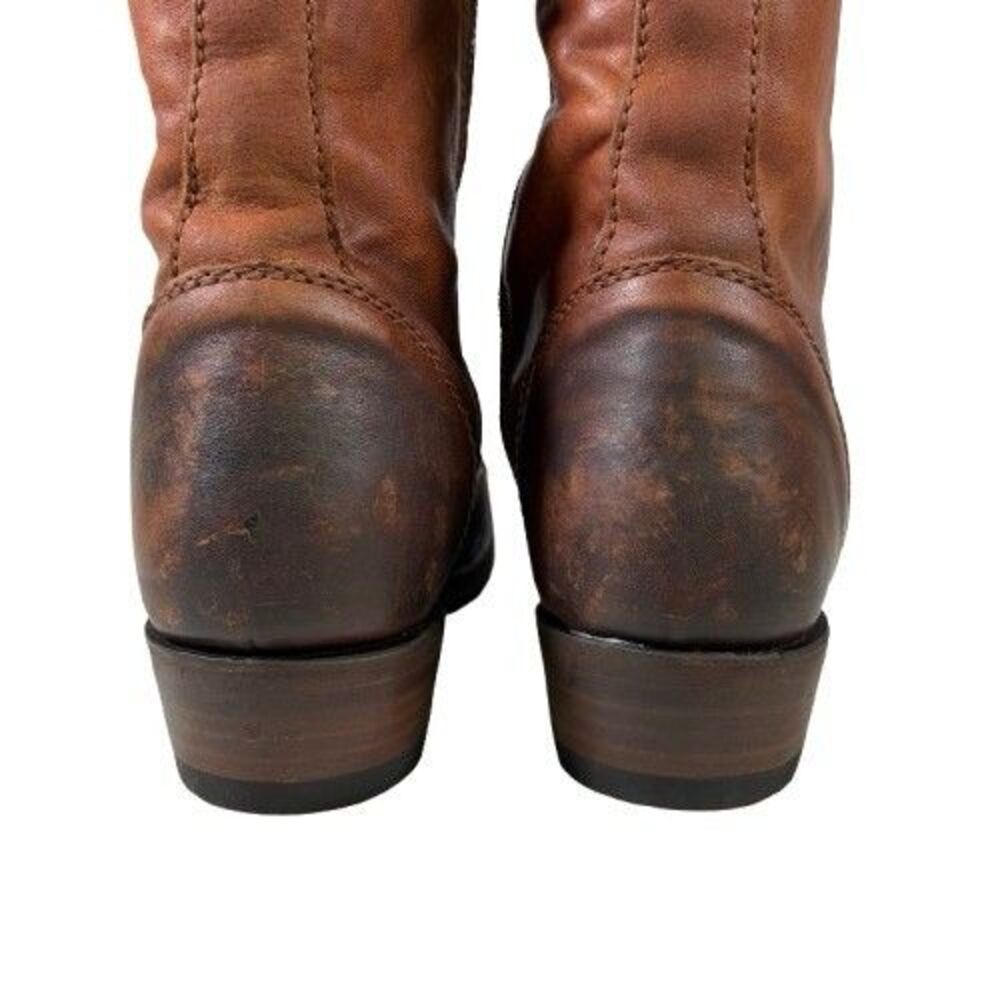 Liberty Black Zip Tall Brown Distressed Leather Riding Boots Women's SZ 6.5 - Picture 10 of 16